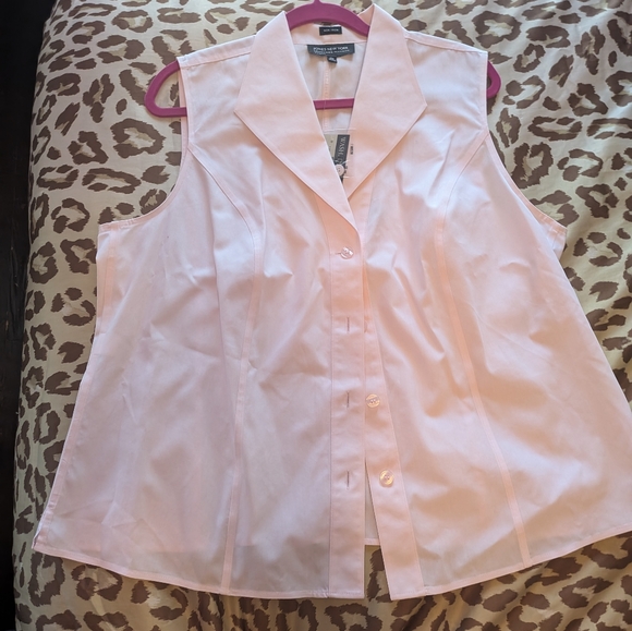 Jones New York NWT Women's Platinum Soft Pink Sleeveless shirt 18W - Picture 1 of 3